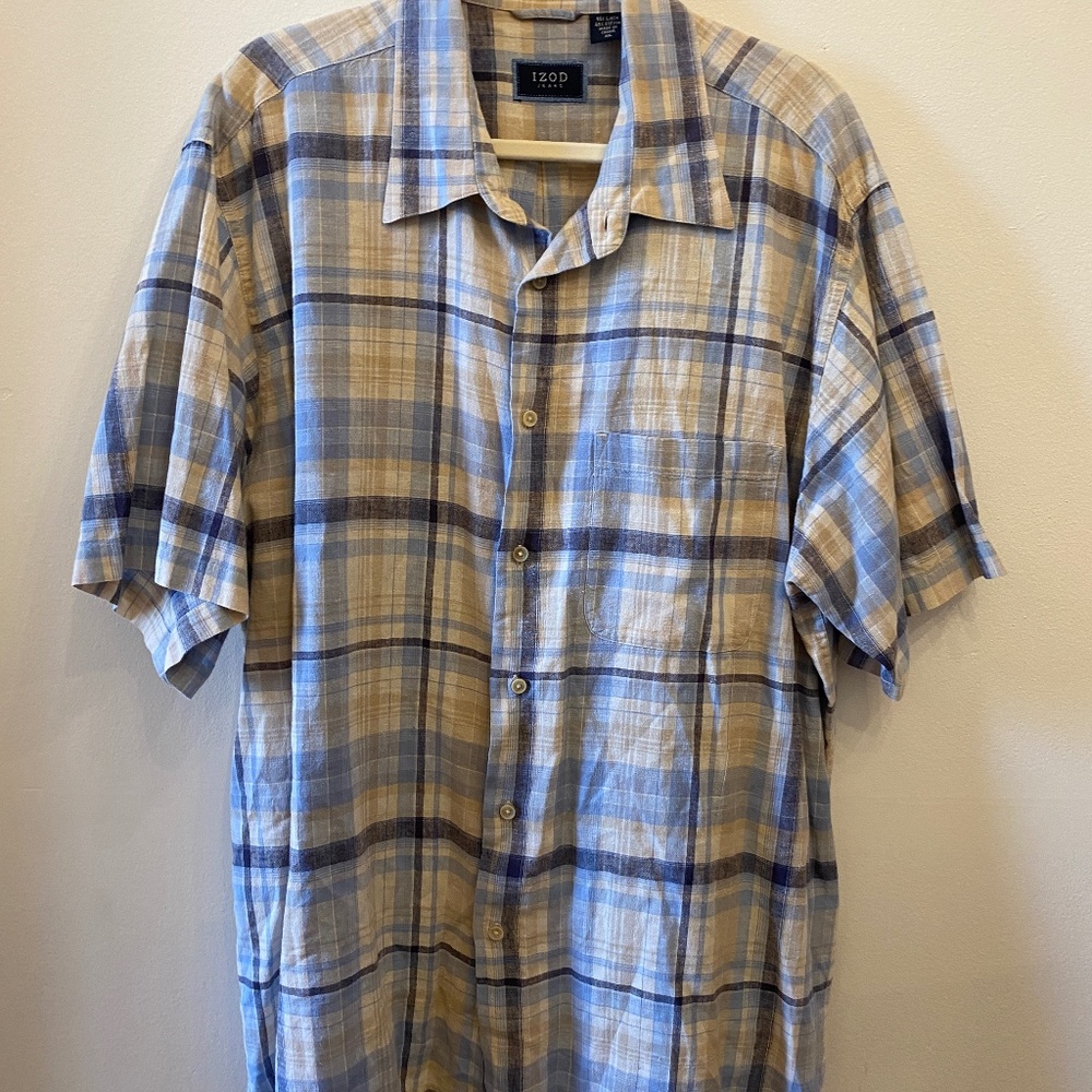 Izod Linen Cotton Blend Button Down